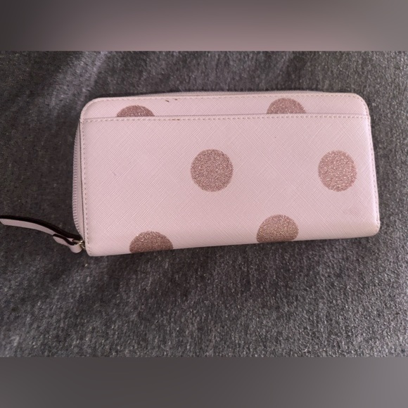 Kate Spade pink glitter polka dot wallet - Picture 2 of 3